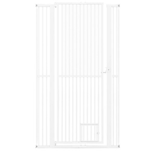 Costway 67.5” Extra Tall Pet Gate with 30.5”-41” Width & 2 Extension Kits 1.37” Gap