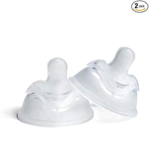 Herobility Double Anti-Colic Silicone Nipples, Baby Bottle Teats, Breast Like Shaped Nipples - Fits Herobility's & Eco Baby Bottles | Pack of 2 (Small Size)
