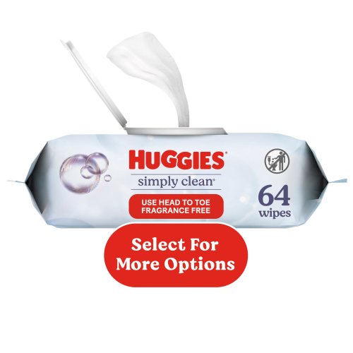 Huggies Simply Clean Baby Wet Wipers, Unscented, 1 Pack, 64 Total Count