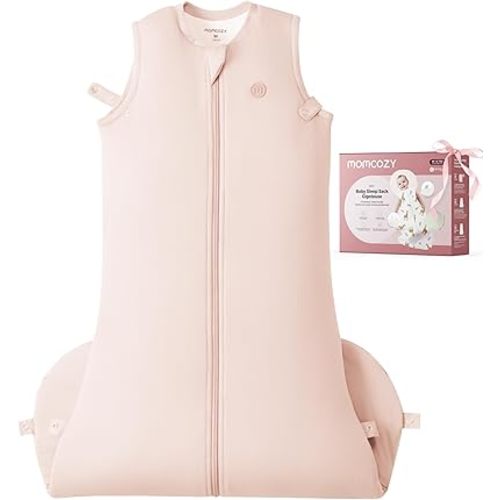 Momcozy Sleep Sack for Baby 6–12 Months, 1.5 TOG Baby Wearable Blanket with Supportive Plush Filling, Two-Way Zipper for Easy Diaper Changes, Snap-Fit Design for Growing Babies, Medium, Pink