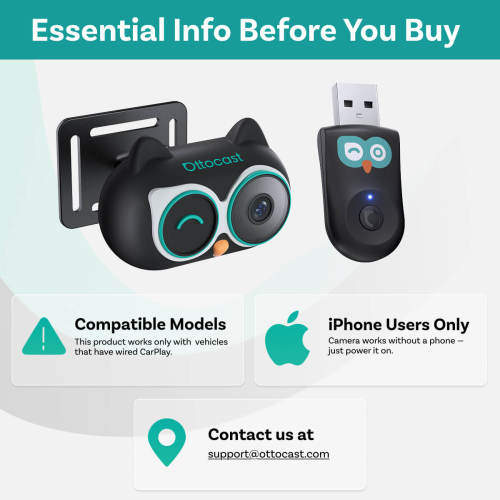 Ottocast Cabin Care Wireless CarPlay Adapter with Rear Seat Monitor