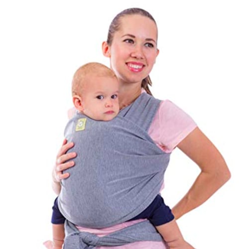 Baby Wrap Carrier All-in-1 Stretchy Baby Wraps - Baby Carrier - Infant Carrier - Baby Wrap - Hands Free Babies Carrier Wraps - Baby Shower Gift - One Size Fits All (Classic Gray)