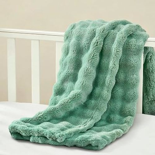Yurhap 3D Cloud Bubble Baby Blankets for Boys Girls Cuddly Fleece Baby Gift