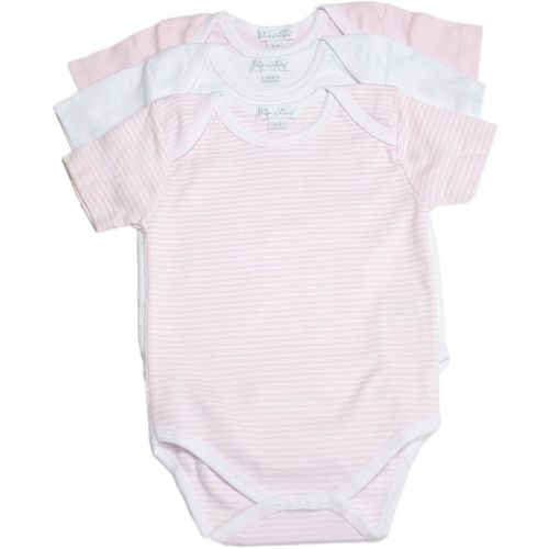 Kissy Kissy Baby Boys and Girls 100% Pima Cotton 3-Pack Short Sleeve Bodysuit Set in Giftable Tulle Bag, Newborn to 9 Months