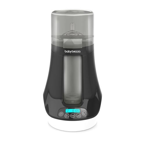 Baby Brezza Electric Baby Bottle Warmer, Breast Milk + Baby Food Warmer and Defroster - Universal Fits All Feeding Bottles:Glass, Plastic, Small, Large + Digital Display,Black and White