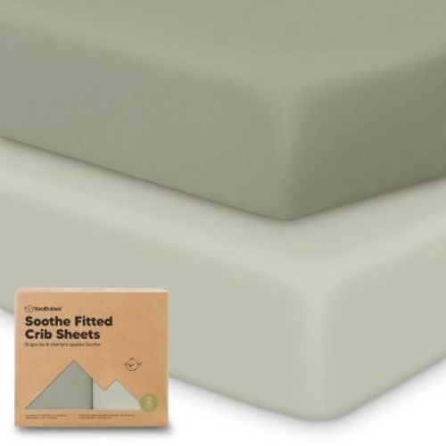 KeaBabies 2pk Soothe Fitted Crib Sheets Neutral, Organic Baby Crib Sheets, Fits 52x28 Standard Nursery Baby Mattress