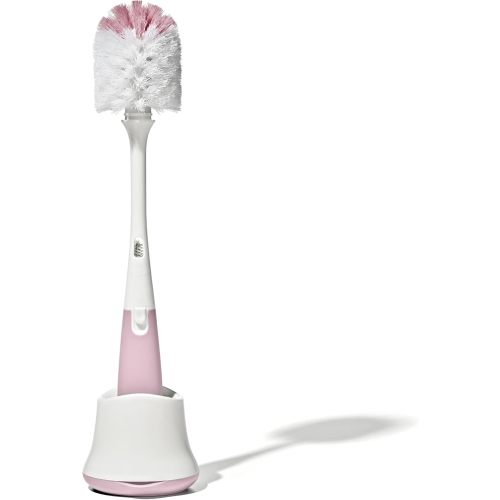OXO Tot Baby Bottle Brush with Nipple Cleaner, Baby Bottle Cleaner, Blossom