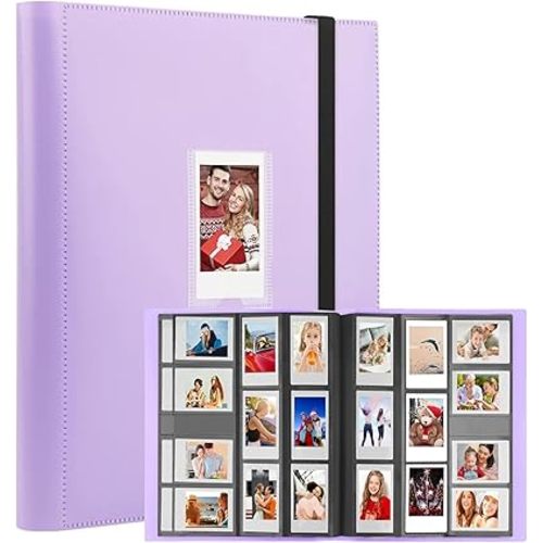 Veicevol 560 Pockets Photo Album for Fujifilm Instax Mini Camera, Album for Polaroid Photo, Photo Album for Fujifilm Instax Mini 12 11 9 40 90 8 Evo LiPlay Instant Camera (Purple)