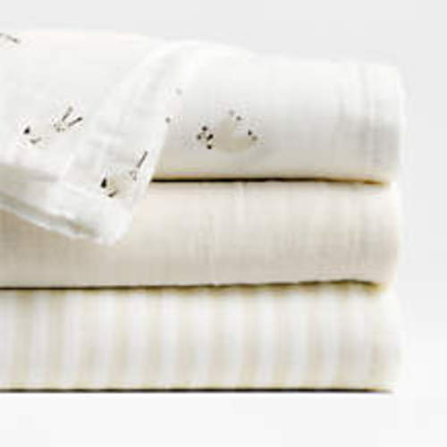 Personalized Supersoft Natural 100% Organic Cotton Gauze Sleepytime Baby Swaddle Blankets, Set of 3