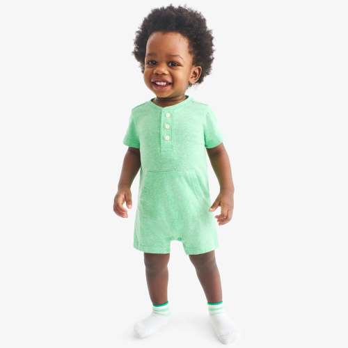 Baby heathered henley shortie | Primary.com