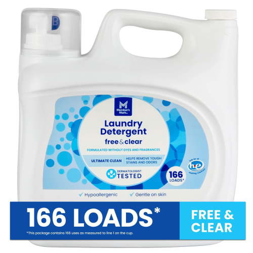 Member's Mark Laundry Detergent Ultimate Clean, Free & Clear, 166 loads, 218 fl. oz.