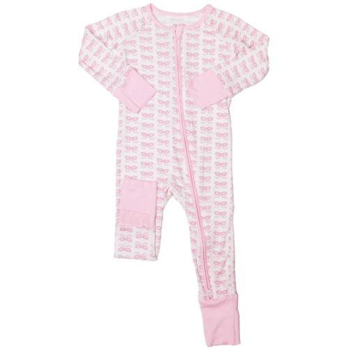 Sleep Romper Zip - Bow