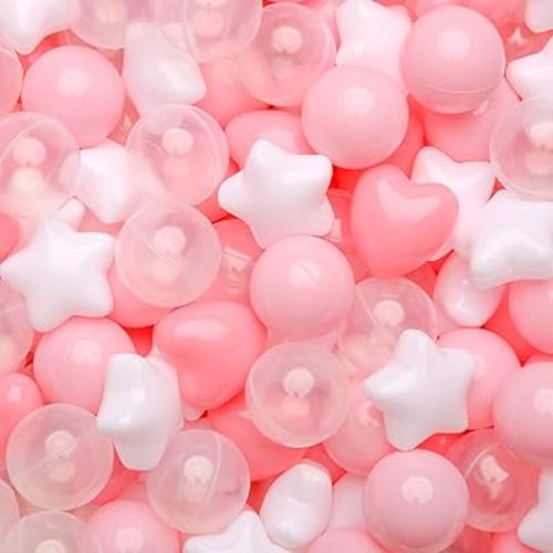 GOGOSO Ball Pit Balls,Plastics Balls for Ball Pit, Stars Hearts Shape for PastelBall for Toddlers Kids
