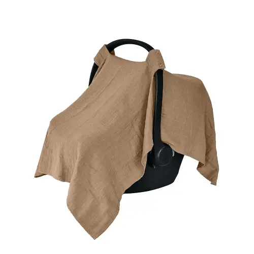 Car Seat Cover Baby - Organic Cotton - Carseat Covers Baby - Carseat Cover - Car Seat Canopy - Carseat Canopy - 100% Muslin Cotton, 43" x 32" (Natural)