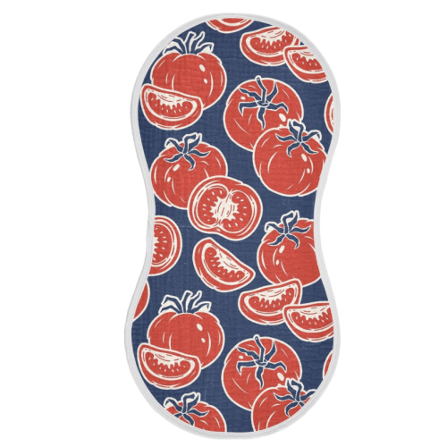 Burp Cloths Slice Red Tomatoes