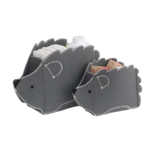 Little Love by NoJo Hedgehog Shaped Nursery Storage Caddy Set 2 Pk Felt Organizer