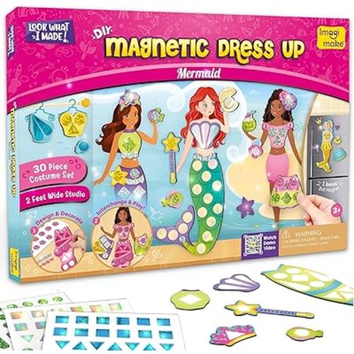 Imagimake DIY Magnetic Dress-Up Mermaid, 30 Magnetic Dresses & Accessories