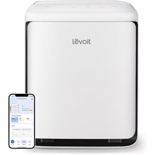 LEVOIT Air Purifier for Home Pets Large Room with Washable Pre-filter, Dual Sensors for Heavy Pet Hair & Allergies, High-Carbon Filter for Dander & Odor, Smart APP Control, Vital Pet White