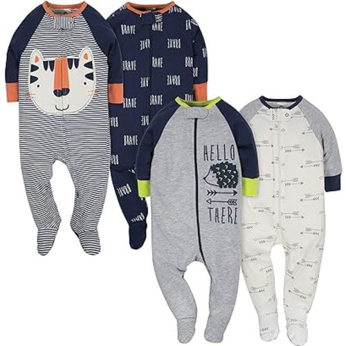 Gerber Baby Boys 4 Pack Sleep 'N Play Footie