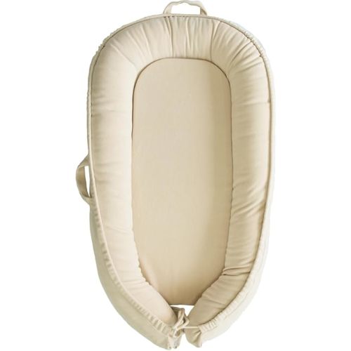 Infant Lounger, Baby Nest Cover for Baby Girls & Boys, Newborn Essentials for Baby 0-18 Months, 100% Cotton Breathable, Co Sleeper for Baby in Bed (Creamy White)