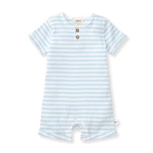 Burt's Bees Baby baby-boys Short Sleeve Rompers, 100% Organic Cotton One-piece Coverall and Layette Set