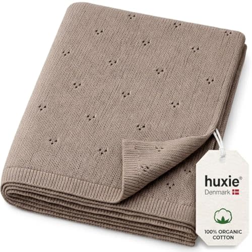 Receiving Blankets, 100% Organic Cotton Knit, Newborn Baby Swaddle | GOTS-certified, soft breathable layer for stroller, car seat & nursery, shower gift