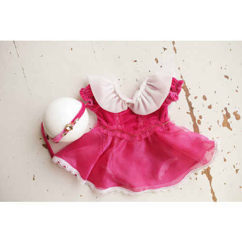 Newborn Baby girl Sleeping Beauty dress romper, Sleeping Princess costume for Newborn Photography, Sleeping Beauty Costume Dress & headband