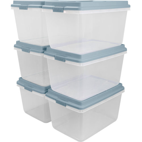 Hefty HI-RISE 72-Qt, 6-Pack Plastic Storage Bins with Lids, Smoke Bule & Reviews | Wayfair