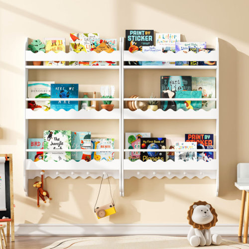 Ebern Designs 39.4" H X 23.6" W Wooden Kids Floating Bookcase with 3 spacious open shelves | Wayfair