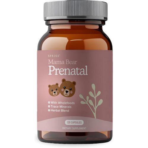 SPRIGS Prenatal Vitamins for Women with Folate Iron Vitamin B12 & A and Minerals | Prenatal Supplement for Conception Pregnancy Nursing | Easy Digest Capsules for Womens Health Support - 120 Count