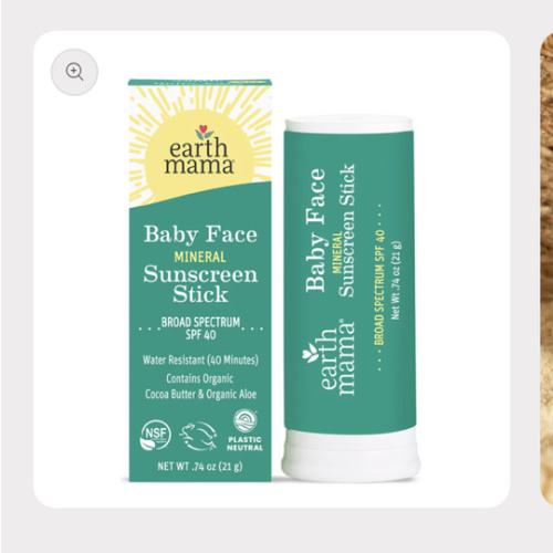 Baby Face Mineral Sunscreen Face Stick SPF 40 | Earth Mama