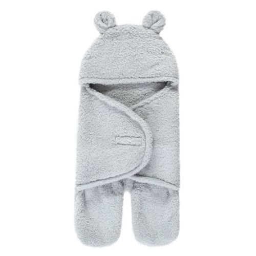 Hudson Baby Unisex Animal Faux Shearling Baby Outdoor Stroller Sack Wrap, Gray, One Size