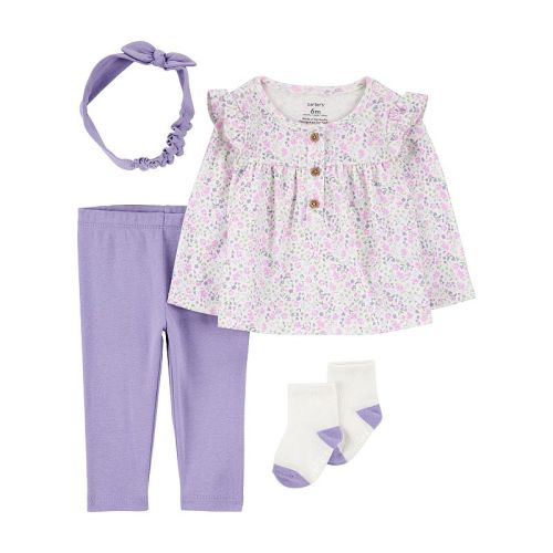 Baby Girls Carter's 4-pc. Top, Leggings, Headband & Socks Set