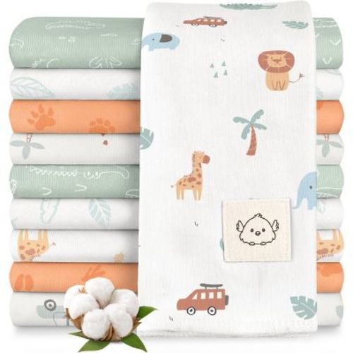 KeaBabies 10pk Shea Baby Burp Cloths for Baby Boys and Girls, 100% Organic Cotton Burping Cloths for Babies, Newborn (Wilderness)