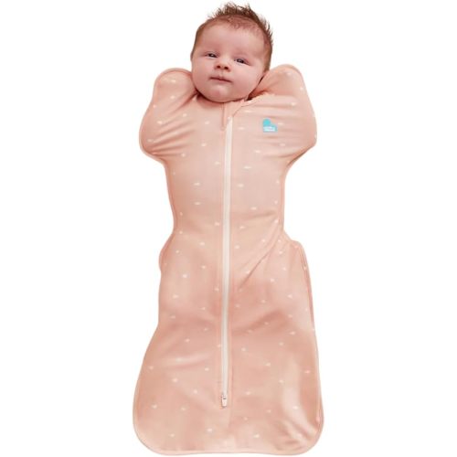 Love To Dream Swaddle UP™ Bamboo LITE, Arms Up Position, Soft and Sustainable Bamboo Fabric - Versatile - Wearable Blanket - 0.2 TOG - (24-27°C) Ideal for Warm Weather (Heart Blush, Small, 3.5–6kg)