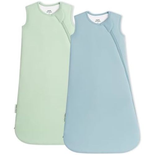 Soft Bamboo Viscose Baby Sleep Sack, 1.0 TOG Baby Sleeping Bag 2 Pack, Cozy Baby Wearable Blanket 2-Way Zipper