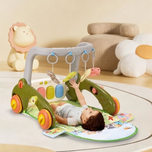 PlayPals 7-in-1 Baby Play Mat Gym Tummy Time Baby Activity w/ Music Piano Green