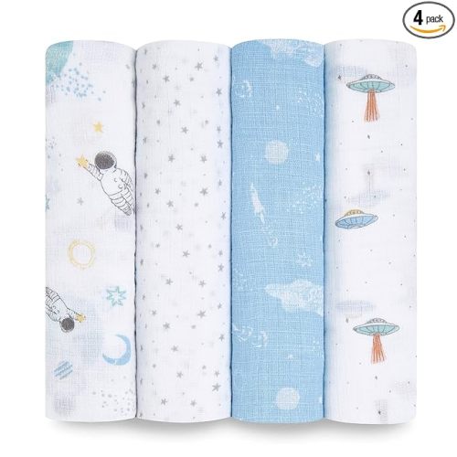 aden + anais Essentials Swaddle Blanket, Space Explorers