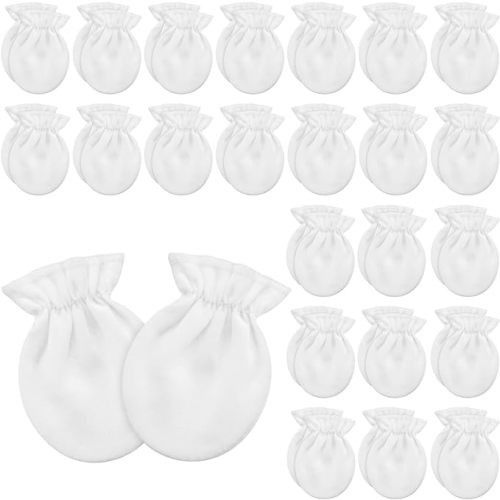 Vabean 24 Pairs Preemie Baby Mittens No Scratch Cotton Gloves Premature Baby Girl Mittens for Nicu Preemie Boys Girls Newborn