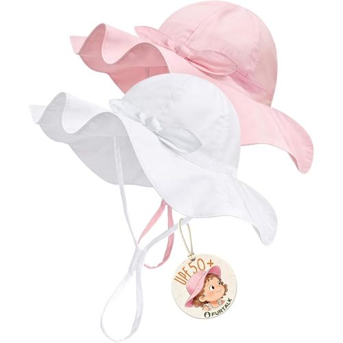 FURTALK Baby Sun Hat Toddler Beach Hats with UPF 50+ Sun Protection Wide Brim Girls Bucket Hat