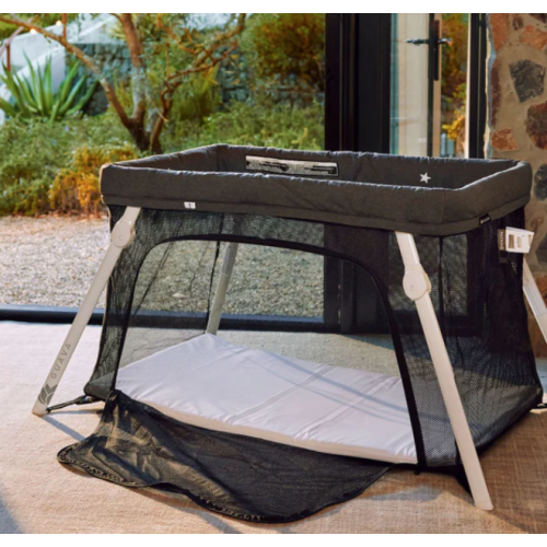 Lotus Travel Crib - Lotus Everyday Essentials Set (w/ Gray Cover)