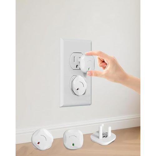 Outlet Covers Baby Proofing, 60 Pack Plug Covers Baby Proofing, Outlet Plug Covers for US 3-Prong to Prevent Electric Shock, Outlet Covers for Home, Office, Shcool, Kindergarten, White