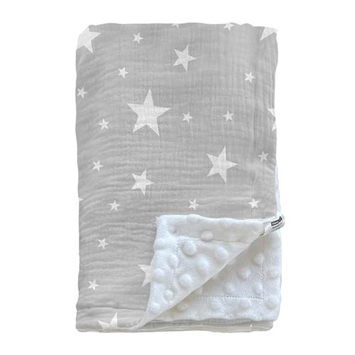 Soarwg Kids Baby Blanket Unisex Newborn, Super Soft Nursery Minky Blankets with Muslin Cotton for Boys Girls, Toddler Baby Nursery Bed Blanket Shower Gifts, 30 x 40 Inch
