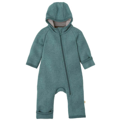 Boiled Wool Zip-Overall - eucalyptus – Baby in Merino