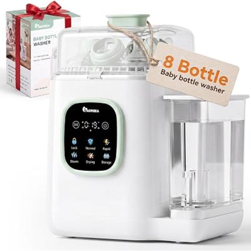 IAGREEA Baby Bottle Washer, 4-in-1 Cleaning Machine Fit 8 Bottles