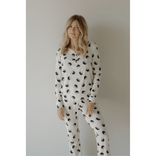 Women's Bamboo Pajama | Black & White Yin Yang