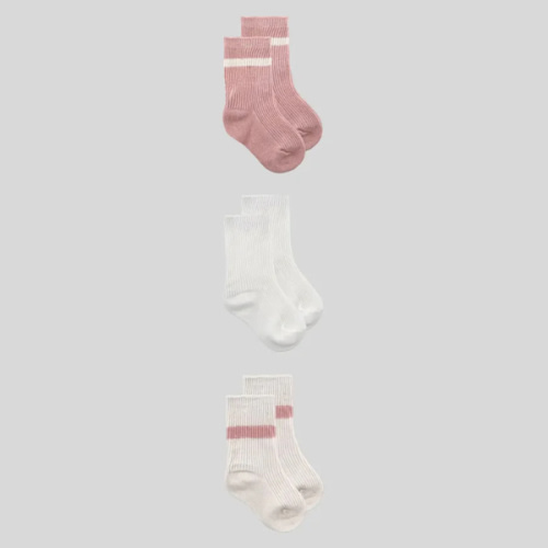 Baby Socks 3-Pack - Rose