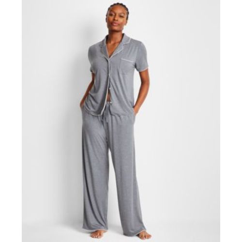 Women's Modal Fluid Knit Notch Collar Pajama Set, Exclusively at Macy's