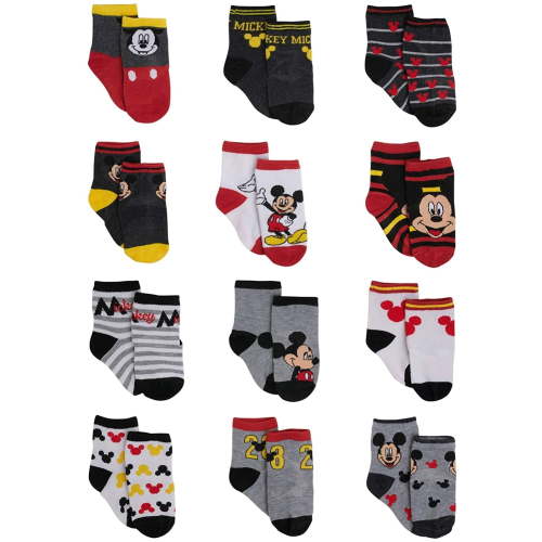 Disney, Baby Boys Mickey Mouse Socks, 0-6 Months, Black