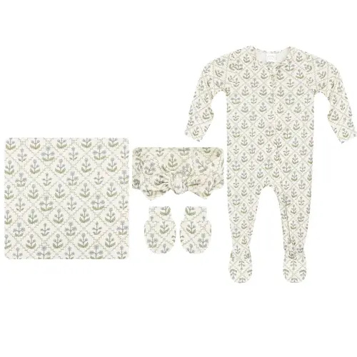 Etta Newborn Headband Bundle + Zipper Footie